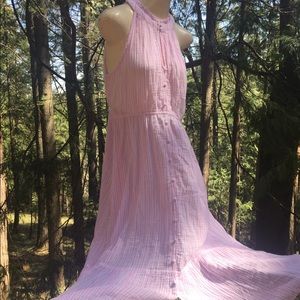 Tried & True striped pink/ white sheer gauze  pastel pin stripe  dress